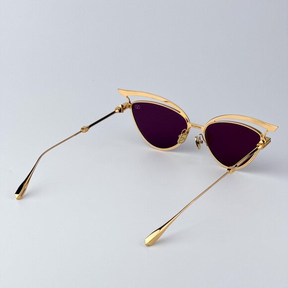 Valentino Women BRAND NEW Sunglasses Titanium Gold Grey Cat Eye V - GLASSLINER main image 11